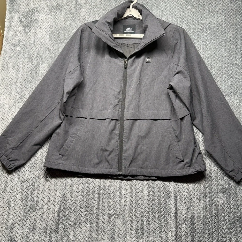 Rip Curl Anti Series Jacket Large Gray Hooded Windbreaker Surf Unisex Coastal‎